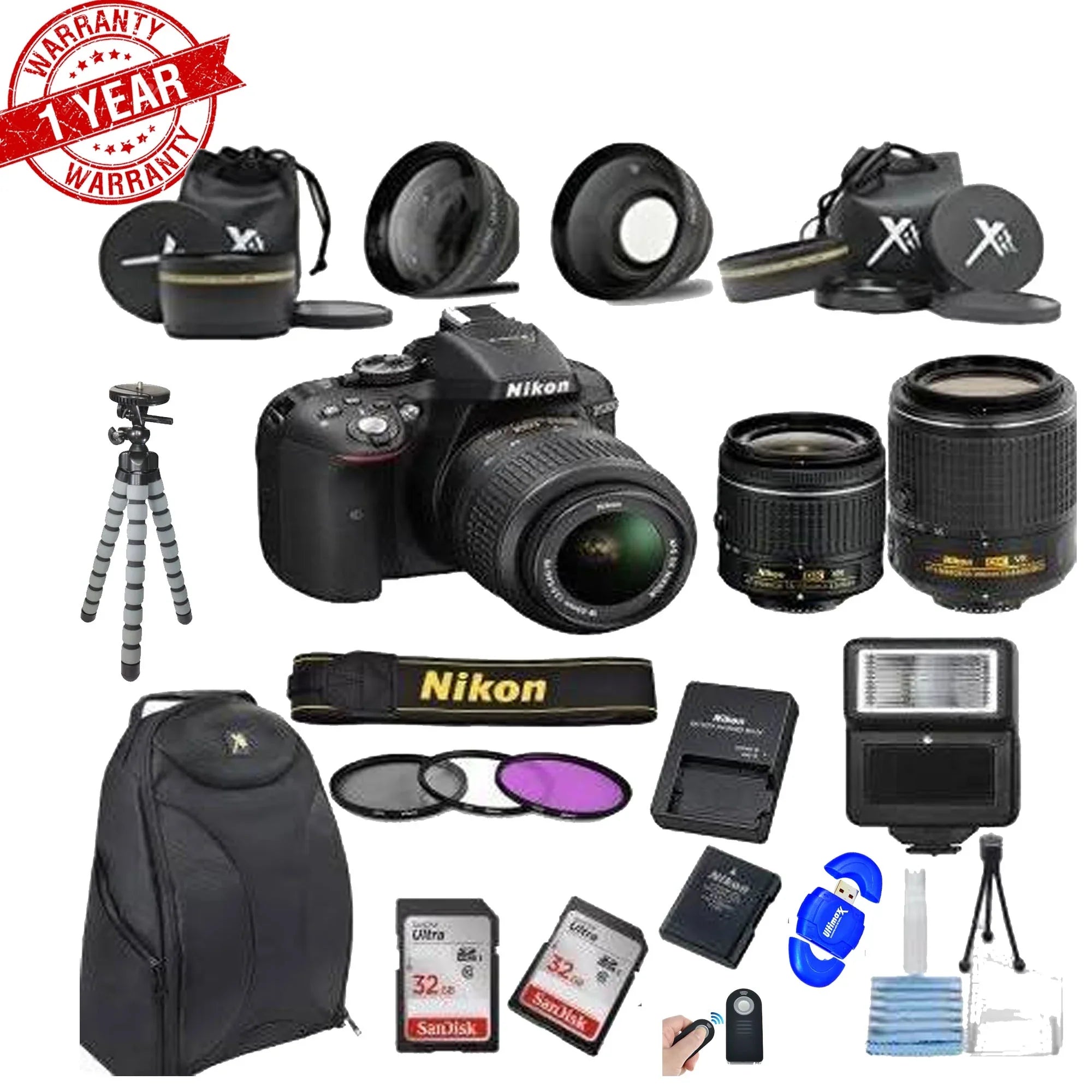 ||Bundle VR MP Kit||55-200mm D5300 Camera Nikon Zoom ||18-55mm Lens 24.2 DSLR VR Lens