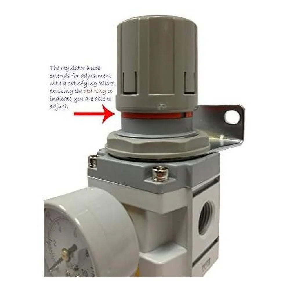 '- bowl & 3/8" pressure combo npt filter, regulator - air manual micron air coalescing drying particulate three 0.3 drain, stage air metal filter modular system