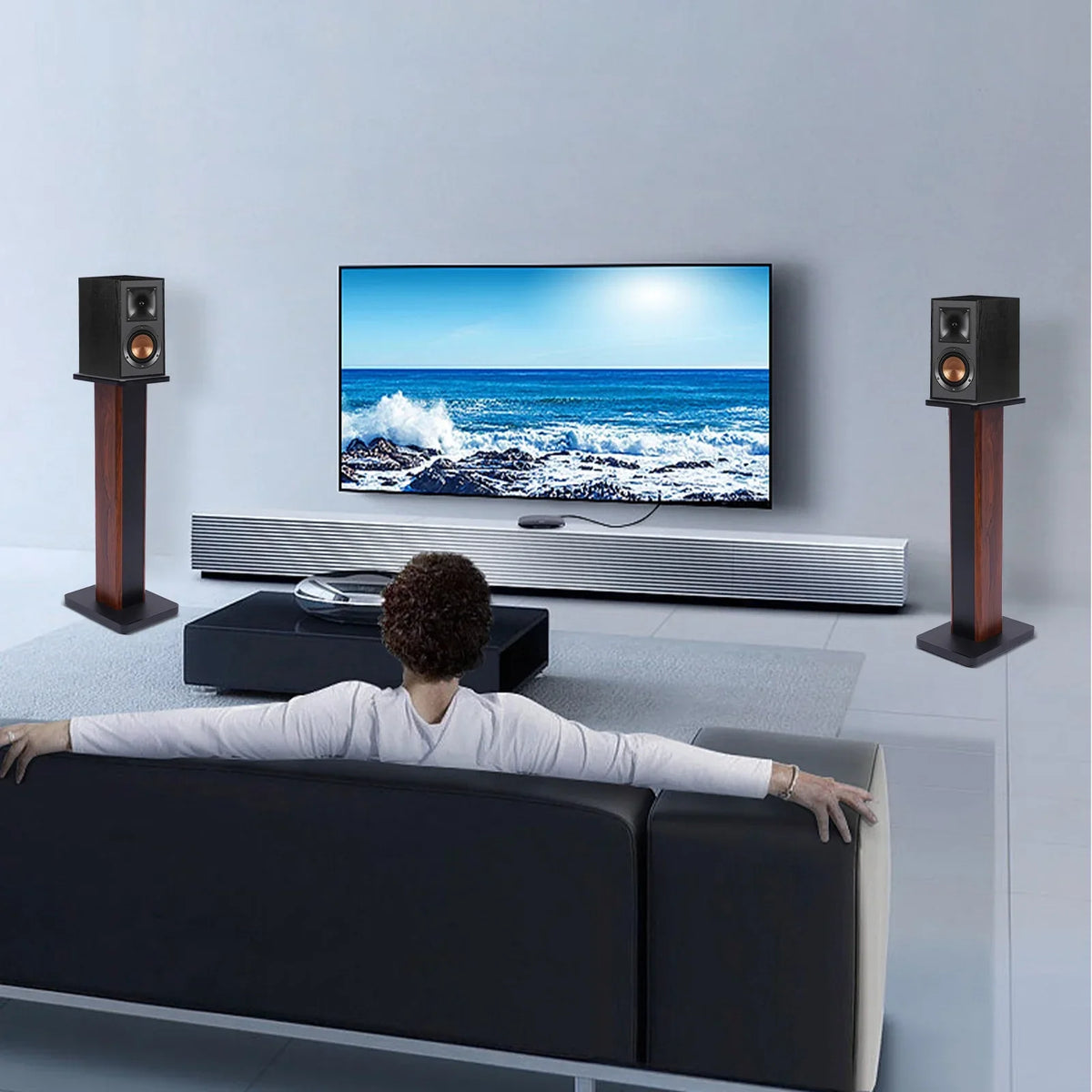 Theater Studio Stands Holder 2x28" Speaker Monitor Speaker Stand Multimedia Home