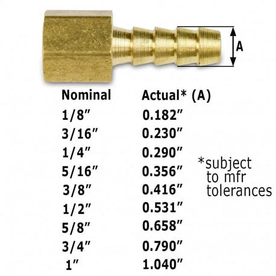 Free Brass Adapter, Lead Everhot Hose 3/4" Swivel 2Pc x Barb 3/8" FGH