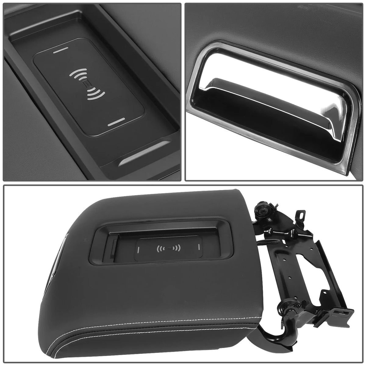 Latch DNA Charger 2015-2020 Yukon GMC Armrest With Lid Suburban Center XL Wireless Motoring Console For GECS-011-BK Chevy