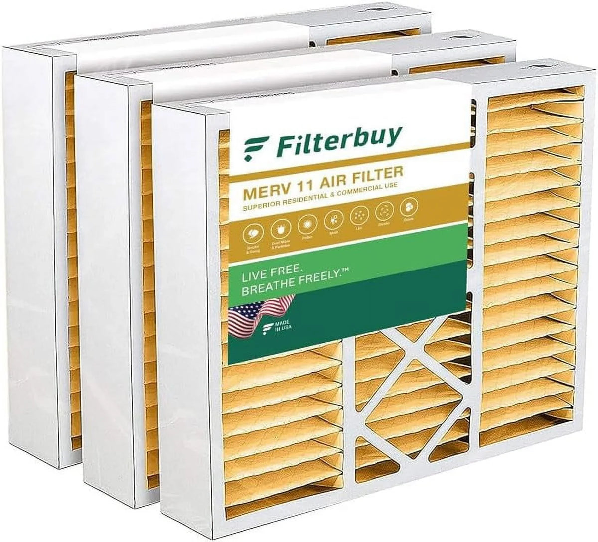 and MERV Filters X0585 Filterbuy 20x20x5 Furnace for 11 Lennox Pleated atmospheric (3-Pack) AC Honeywell HVAC FC100A1011