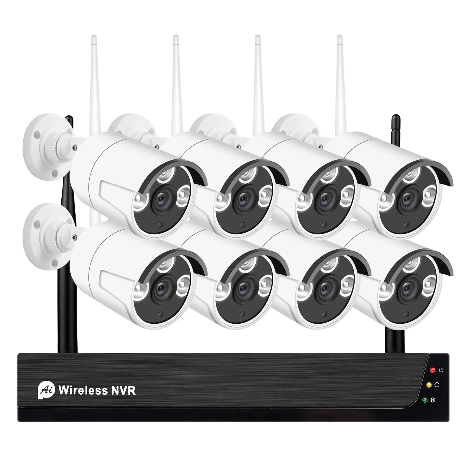 Hard No 8CH Motion NVR CCTV Wireless System, Night with Indoor Tuya 1080P MIXFEER Vision, + Camera Access, Smart Outdoor Cameras 2.0MP 8PCS IP Alert, App Drive 1080P 1080P Remote 8Channel