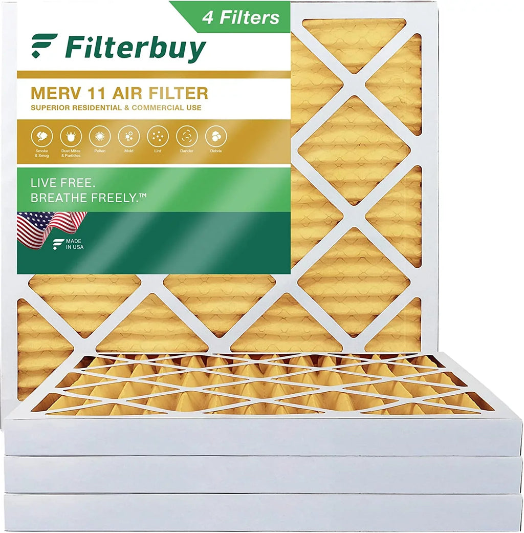 Furnace MERV Pleated (4-Pack) HVAC 11 24x24x2 Filters Filterbuy atmospheric AC