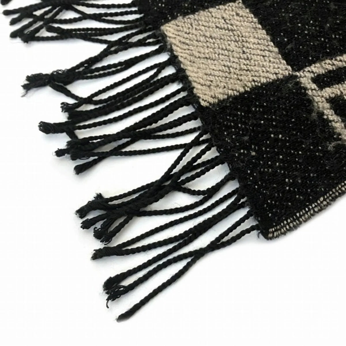 brand Pre-Owned FENDI accessory fringe Zucca block check (Good) pattern men's scarf