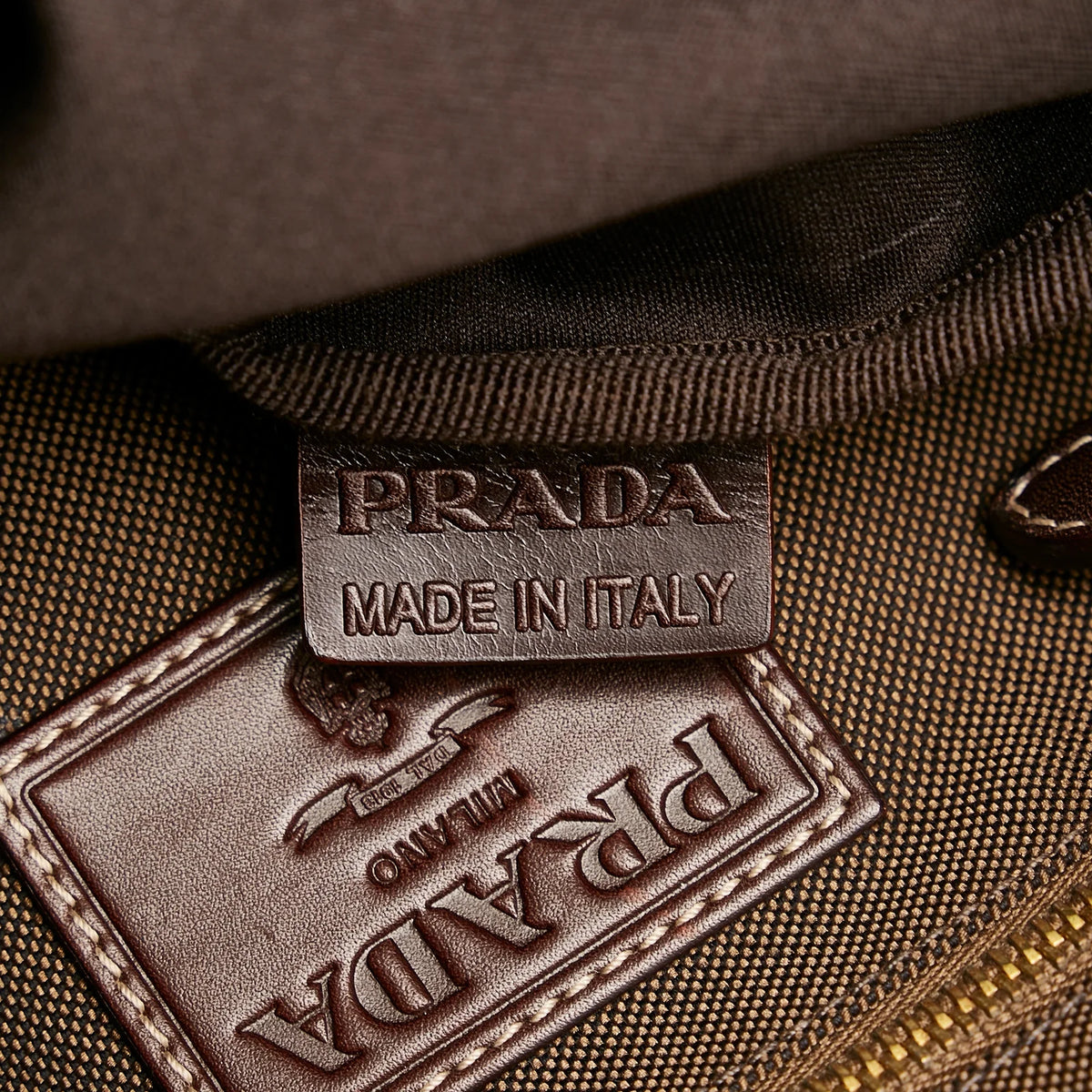 Fabric Crossbody Logo (Good) Unisex Brown Prada Crossbody Bag Authenticated Canapa Canvas Pre-Owned