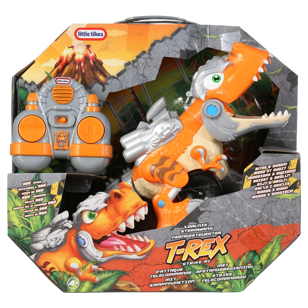 Control 5 360 Tikes Toys Old Music Little Chompin' That SFX- Plays Gifts 6+ for Girls Toy Kids, Spins & Years Strike Remote for Ages 4 Degree RC Roars, and Dinosaur Boys Vehicle T-Rex Full with Car