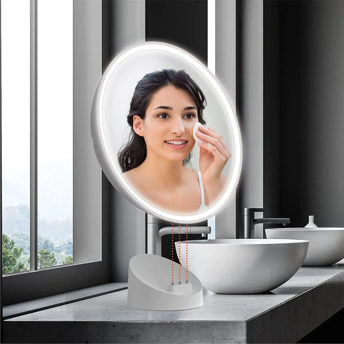 Speaker Bluetooth Image Mirror and Fogless Shower LED Sharper
