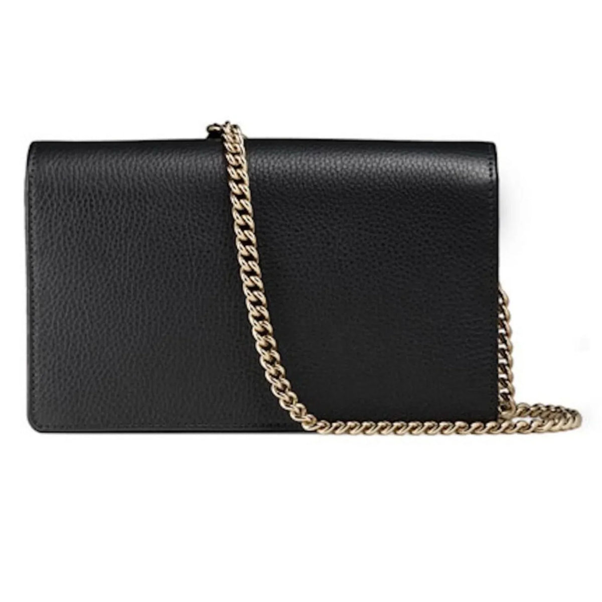 Gucci Bag Cross Leather Wallet Black Body on Soho Chain