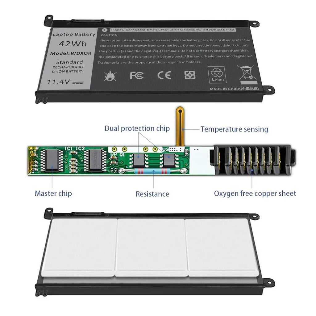 WDX0R 5568 Inspiron 5379 5578 Battery 5378 13 5567 For WDXOR 15 5565 5368 Dell