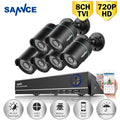 IR Security HDD with Cameras 720P 6Pcs 8CH 960H Surveillance No CCTV Included Kits System Video HD SANNCE Motion Home DVR Outdoor Detection,