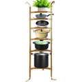 Pans, Cookware Pots, SKYSHALO Copper Cookware Carbon Kitchen Rack Shelf, Rack, Stand, 6-Tier Baskets Unassembled Storage Steel Pot Corner Cookware Storage Tower, for Multi-Layer Kettles 61-inch Shelf