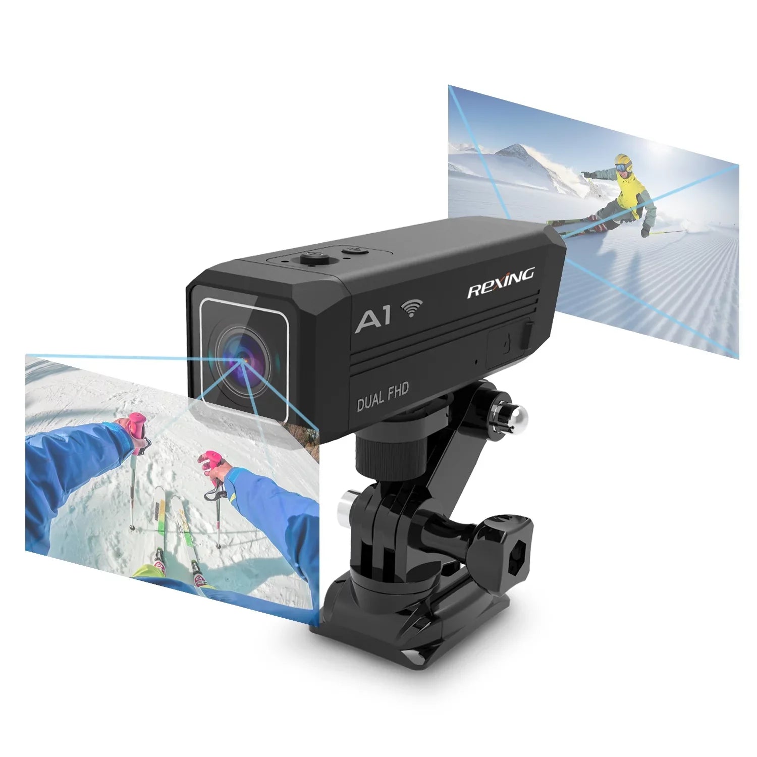 Way Two Connect with A1 & Rexing Camera 1080p@30fps Front Wi-Fi Back Action