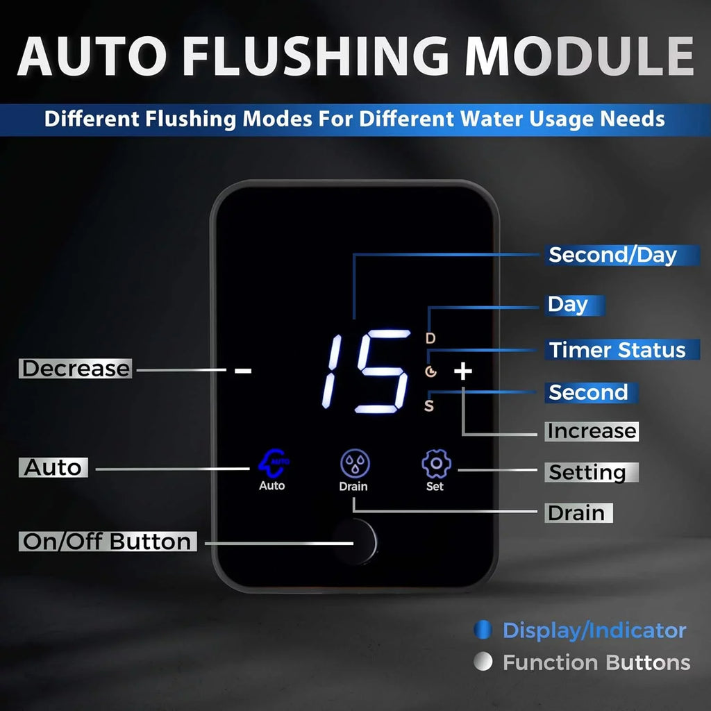 WSP100ARJ-BP Spin-Down Auto Upgraded Clear Sediment Whole Filter with iSpring Flushable and Microns Reusable, House Water Touch-Screen Jumbo Modes, Size, Housing, 100 Flushing, Bypass, Prefilter, 4