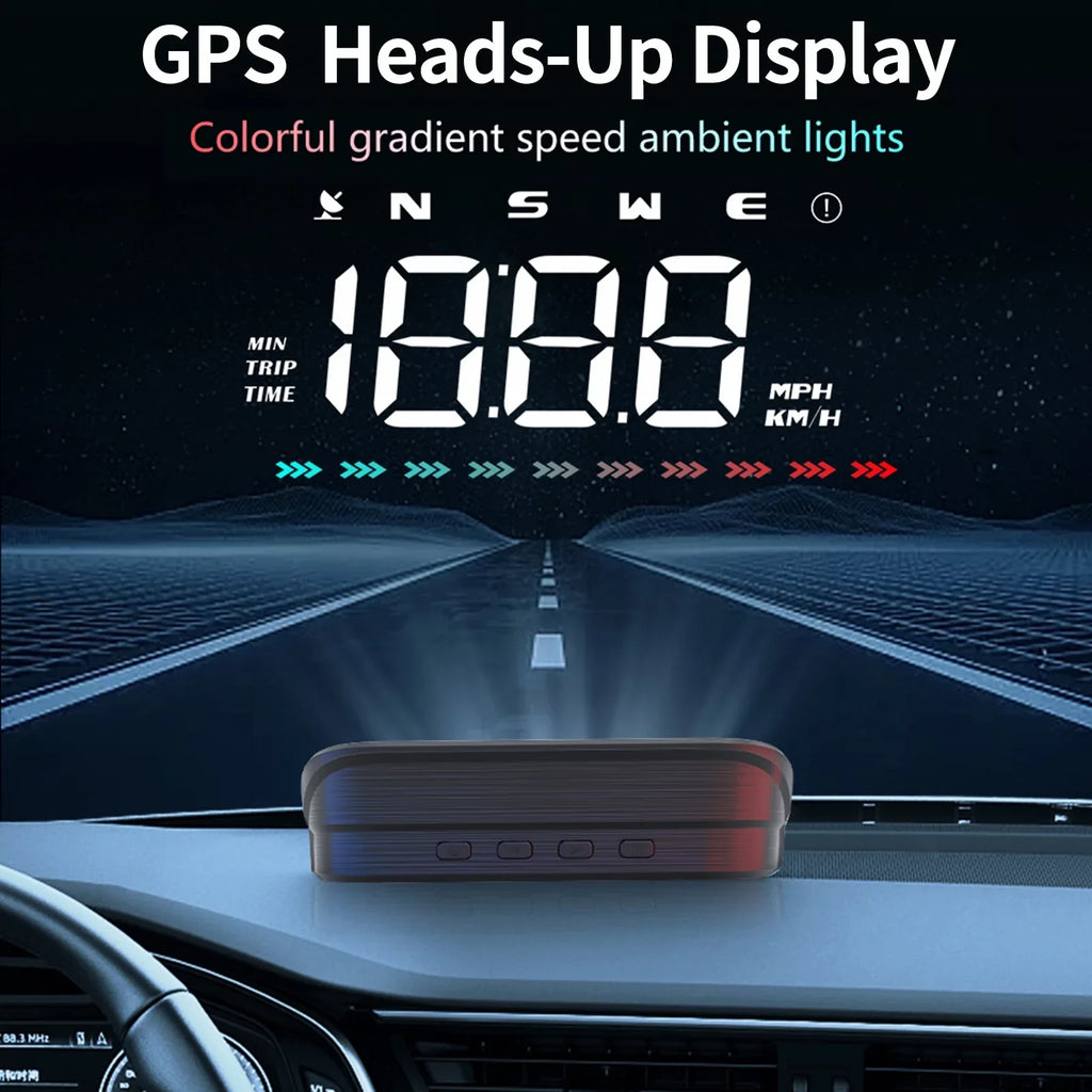 Display Alert Apexeon Direction, Heads-Up Distance, Ambient Car, Speed Time, Travel Over-Speed GPS for Digital & Speedometer Light,