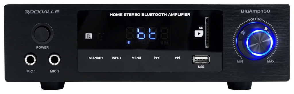 w/ Amplifier Bluetooth+(4) 150 BLUAMP Rockville Speakers+Stands Bookshelf 6.5"