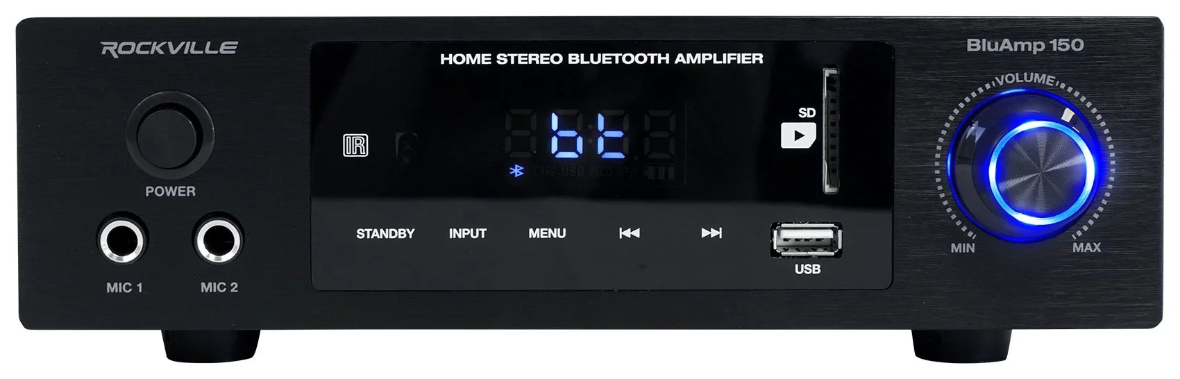 w/ Amplifier Bluetooth+(4) 150 BLUAMP Rockville Speakers+Stands Bookshelf 6.5"