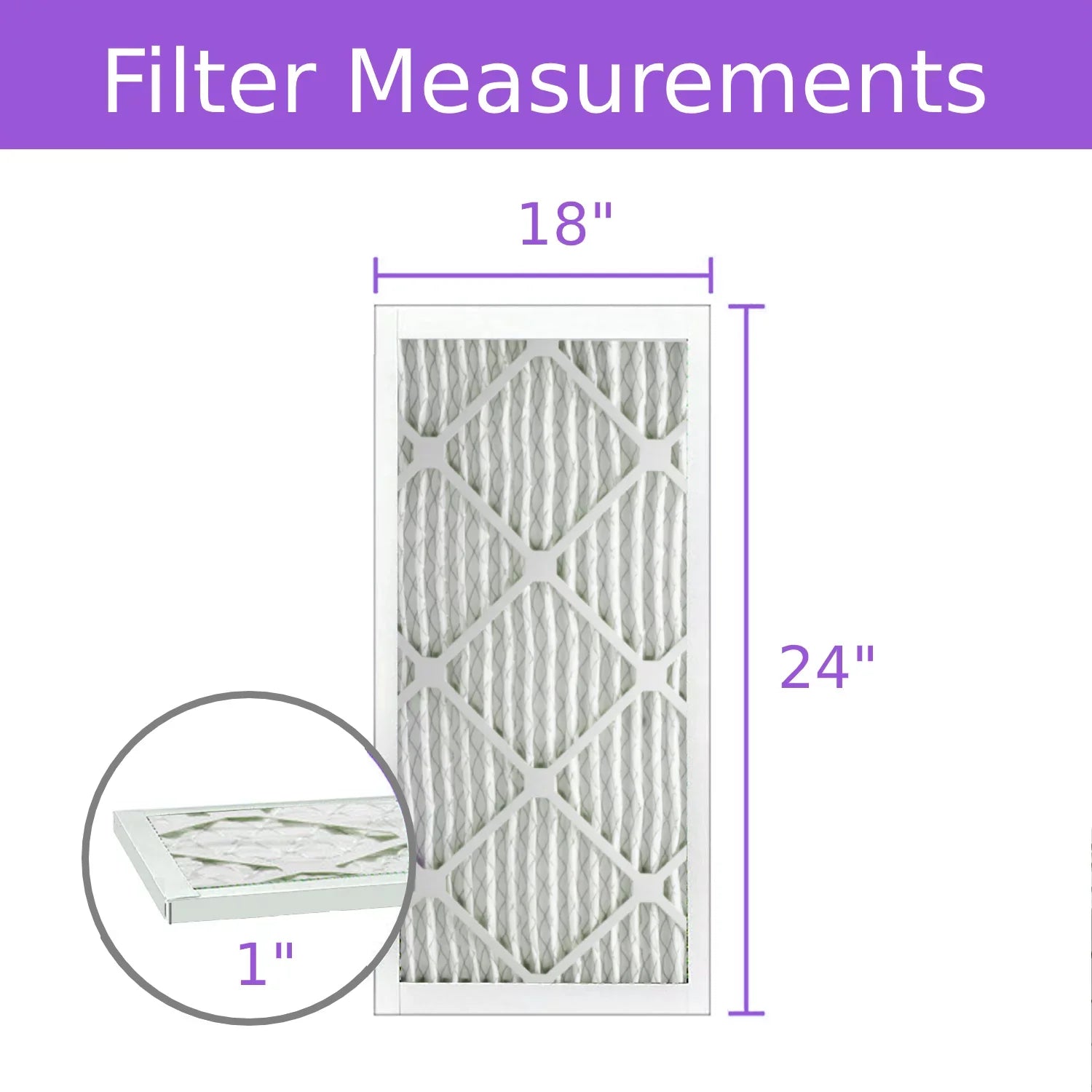 18x24x1, Filter, MERV 8, (6 Pack) Surface Purolator Pleated Mechanical DMK80 Extended atmospheric