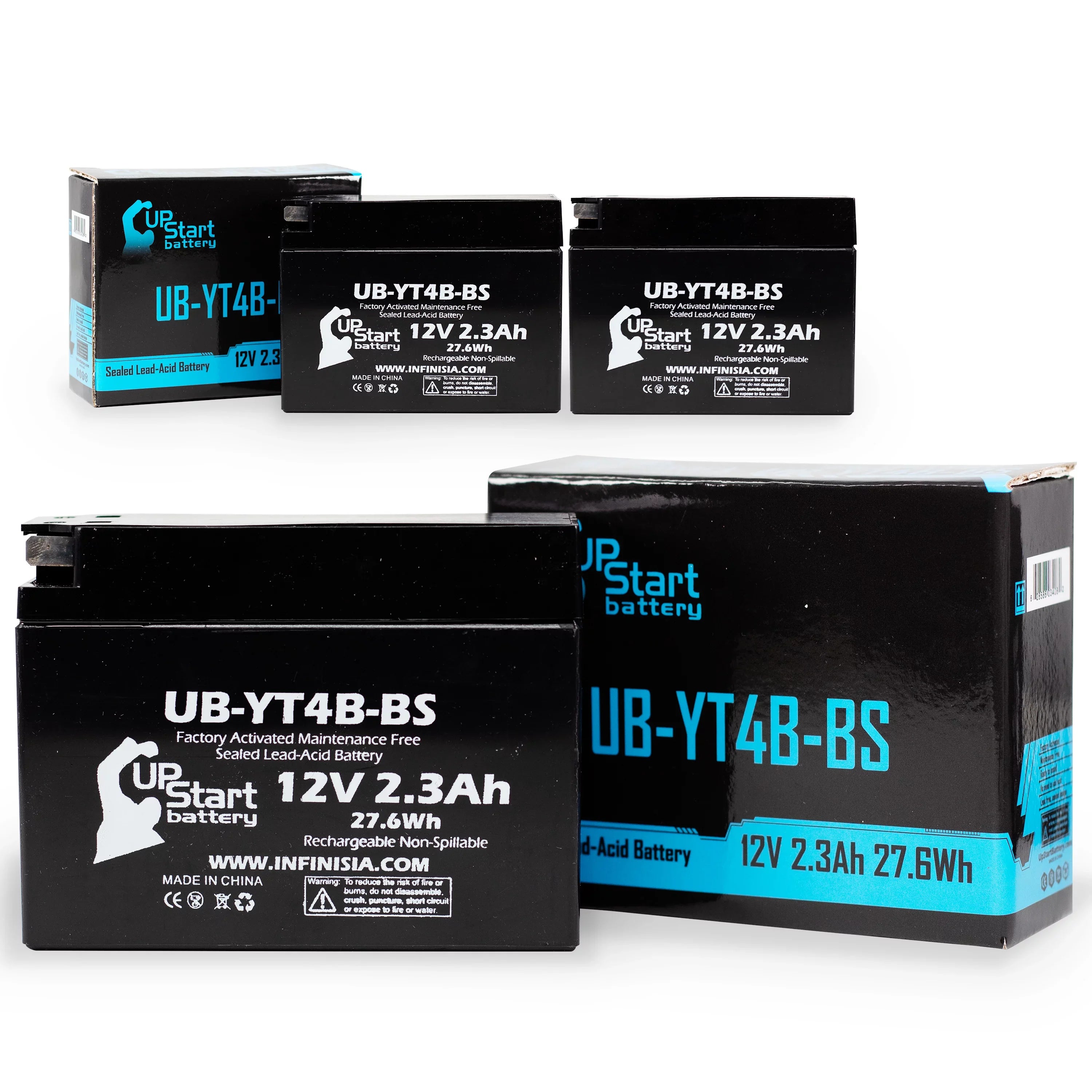 2015 UpStart 110CC 3-Pack for TTR110E 2.3Ah, Replacement Maintenance Factory 12V, Battery Free, - Motorcycle Activated, Battery Yamaha UB-YT4B-BS