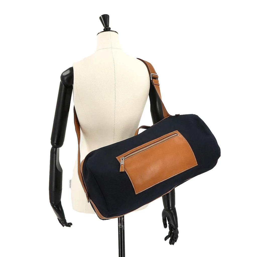 New) Duffel Spudkidskin Hermes Odyssey Gold Canvas Hand (Like Shoulder Marine Tail Gauland 2way Bag Pre-Owned