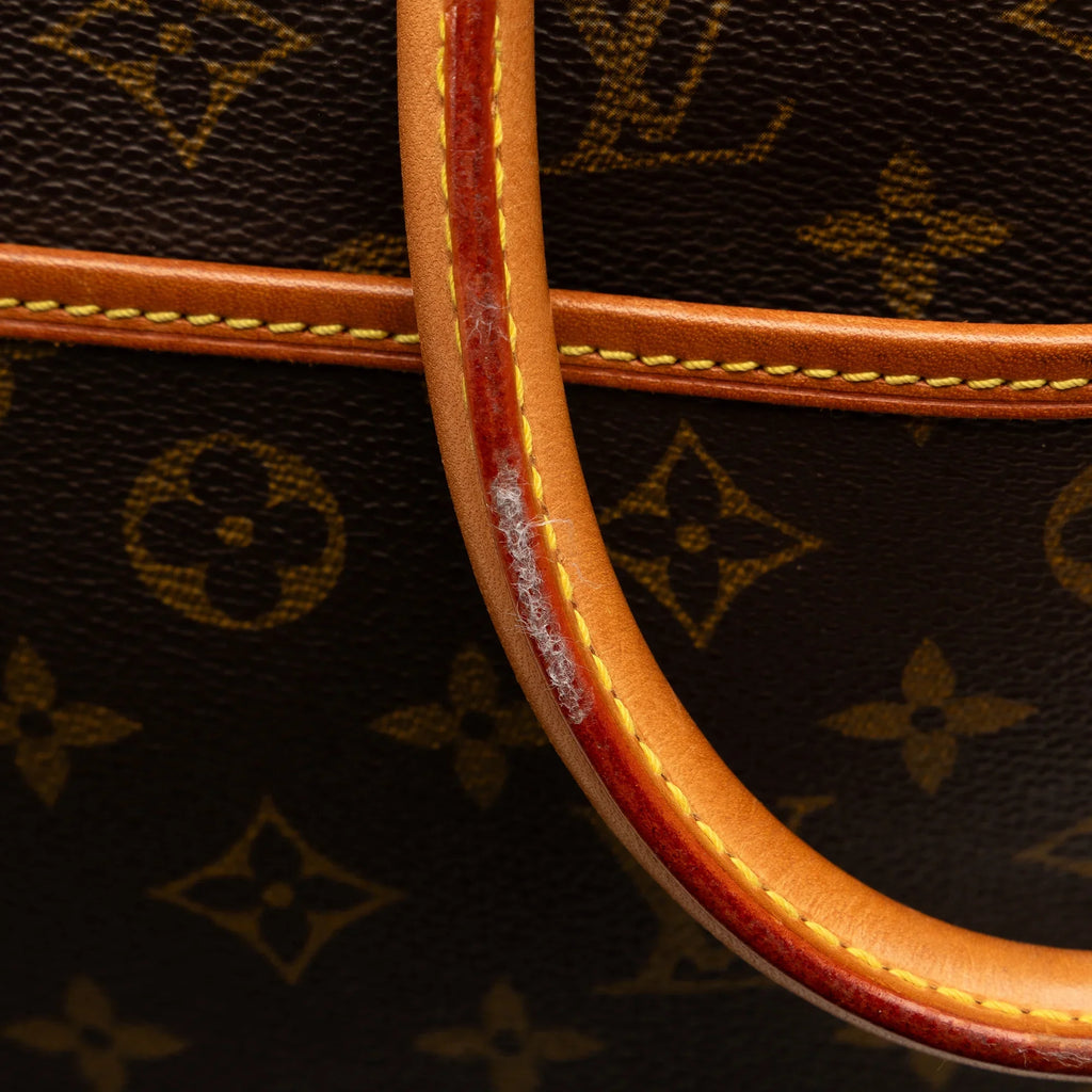 (Good) Handbag Unisex HandleBag Brown Pre-Owned Canvas Louis Monogram Vuitton Authenticated Deauville Top