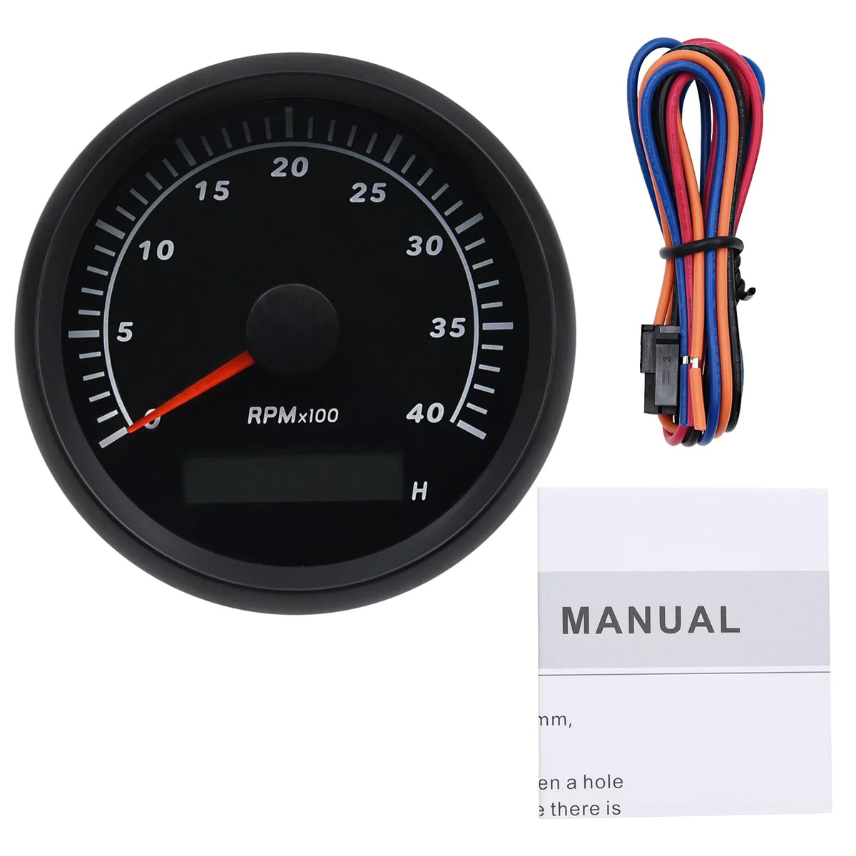 Truck 85mm Tachometer 0-4000RPM Meter Geloo for Gauge Waterproof Boat RV Car Marine Hour Tachometer