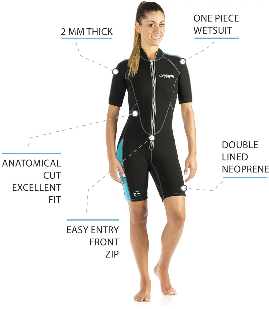 Cressi Wetsuit Women's Shorty Lido 2mm