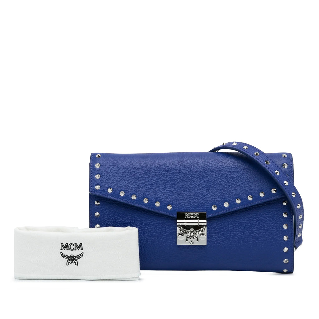 Bag Pre-Owned Crossbody Patricia Unisex Studded (Good) on Authenticated Calf Wallet Chain Leather MCM