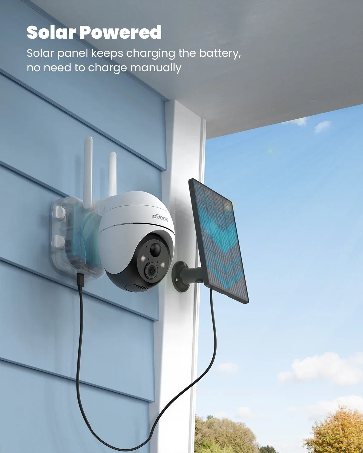Surveillance Night with 360° WiFi Outdoor Home Cameras Battery Wireless Detection, Solar View Color 2K/3MP Spotlight, Alexa Work Powered Security Camera, Vision, PTZ Motion Solar PIR Outdoor,