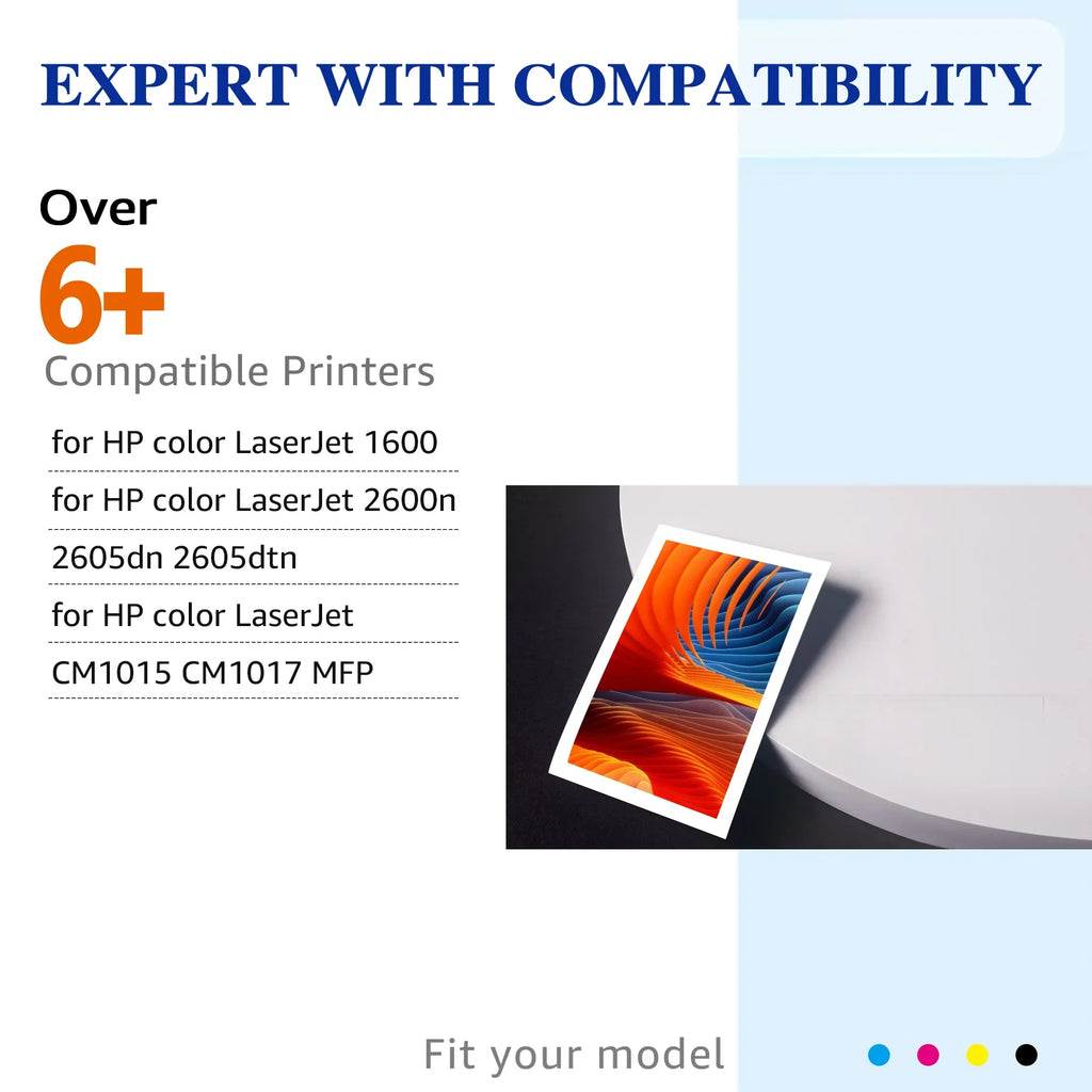 Q6003A Q6000A - LaserJet For HP Lot For Pack 2600N 1600 2605DTN Color 4 Toner Printer HaloFox Compatible 2605DN BCMY