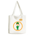 Sack Expression Shoulder Cartoon Canvas Ireland Suit Tote Bag Green