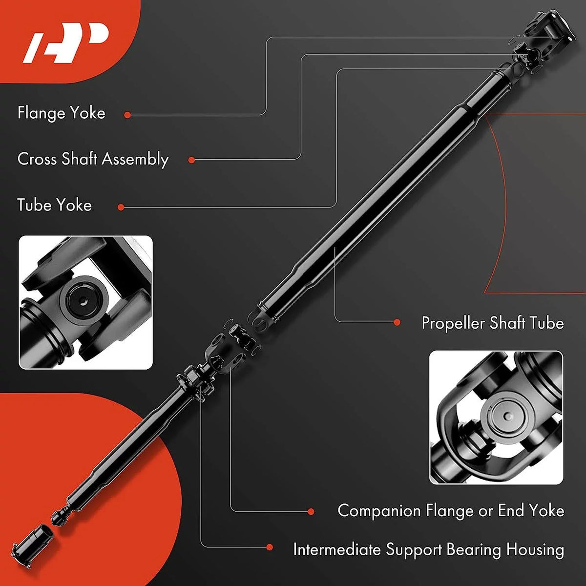 Front 19201891, Driveshaft Blazer Shaft Prop Drive Oldsmobile A-Premium & Complete Shaft 26028429 1995-1997 Assembly GMC Replace# Bravada Chevrolet with AWD, Jimmy Compatible & 1996-1997, 1995