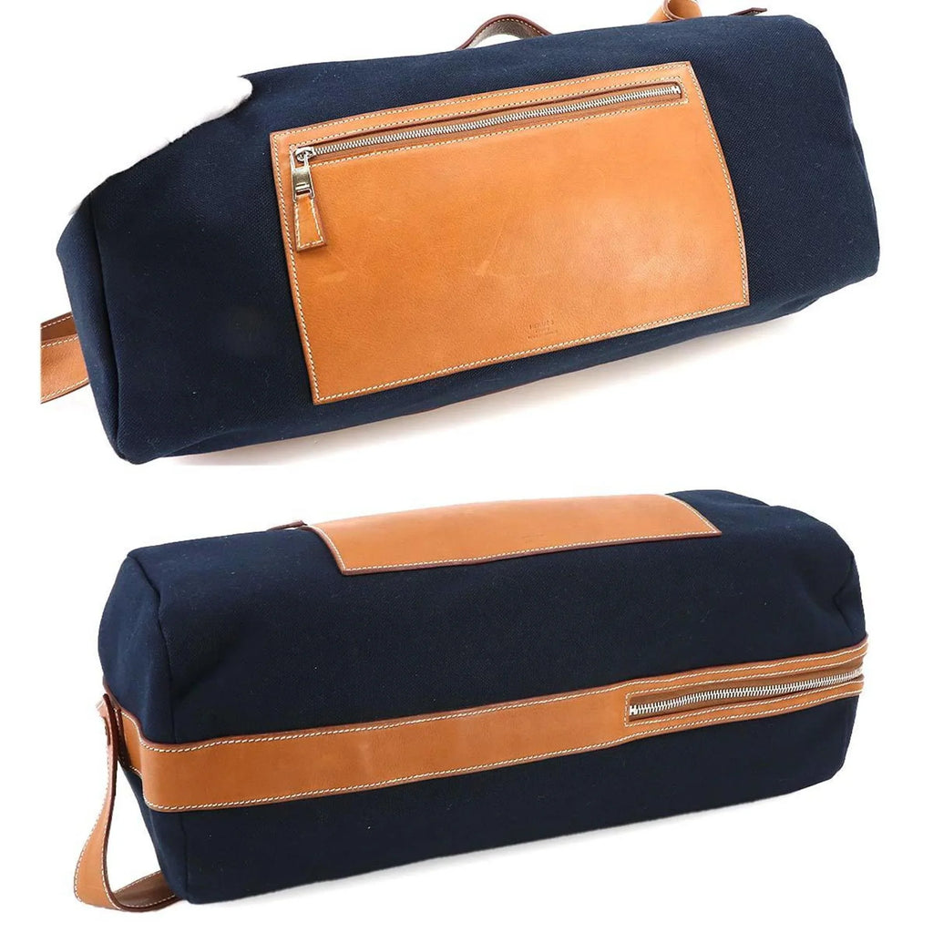 New) Duffel Spudkidskin Hermes Odyssey Gold Canvas Hand (Like Shoulder Marine Tail Gauland 2way Bag Pre-Owned