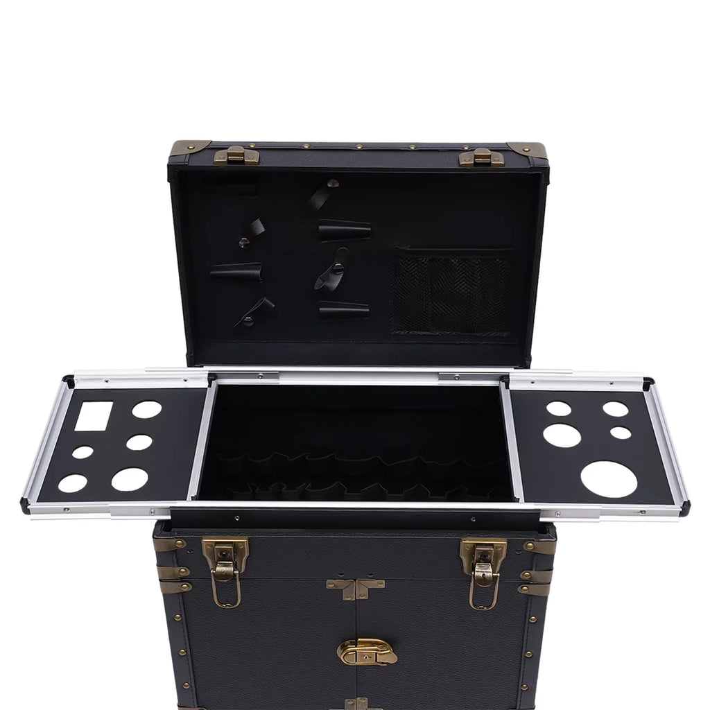 Hair with Trolley Dryer Aiqidi Box Beauty Case Holder Hairdressing Stylist Cosmetic Lockable Organizer Tool Rolling Travel Makeup Salon Train Barber Luggage