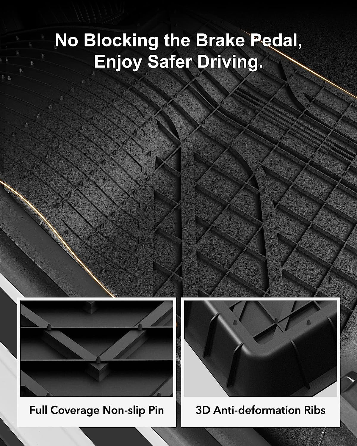 TPE Tesla and for 1st&2nd Trunk Row for Black Weather Tesla Liner & Cargo Y Floor 3W 2020-2023 Liner Fit Y Floor Mats Car Mats All Custom Model