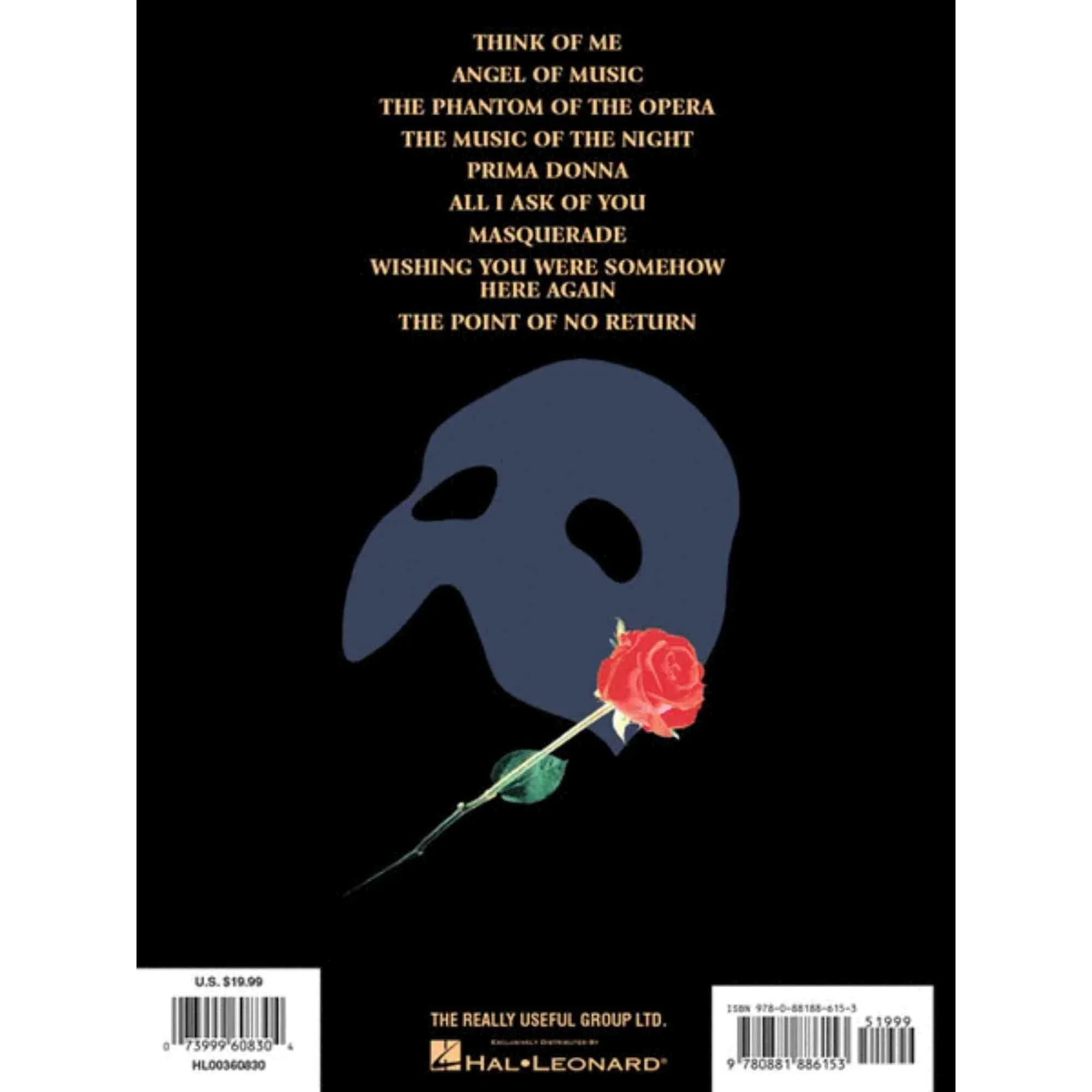 in the Souvenir Phantom Opera Selections Edition: Melody Piano/Vocal Piano of Part - the