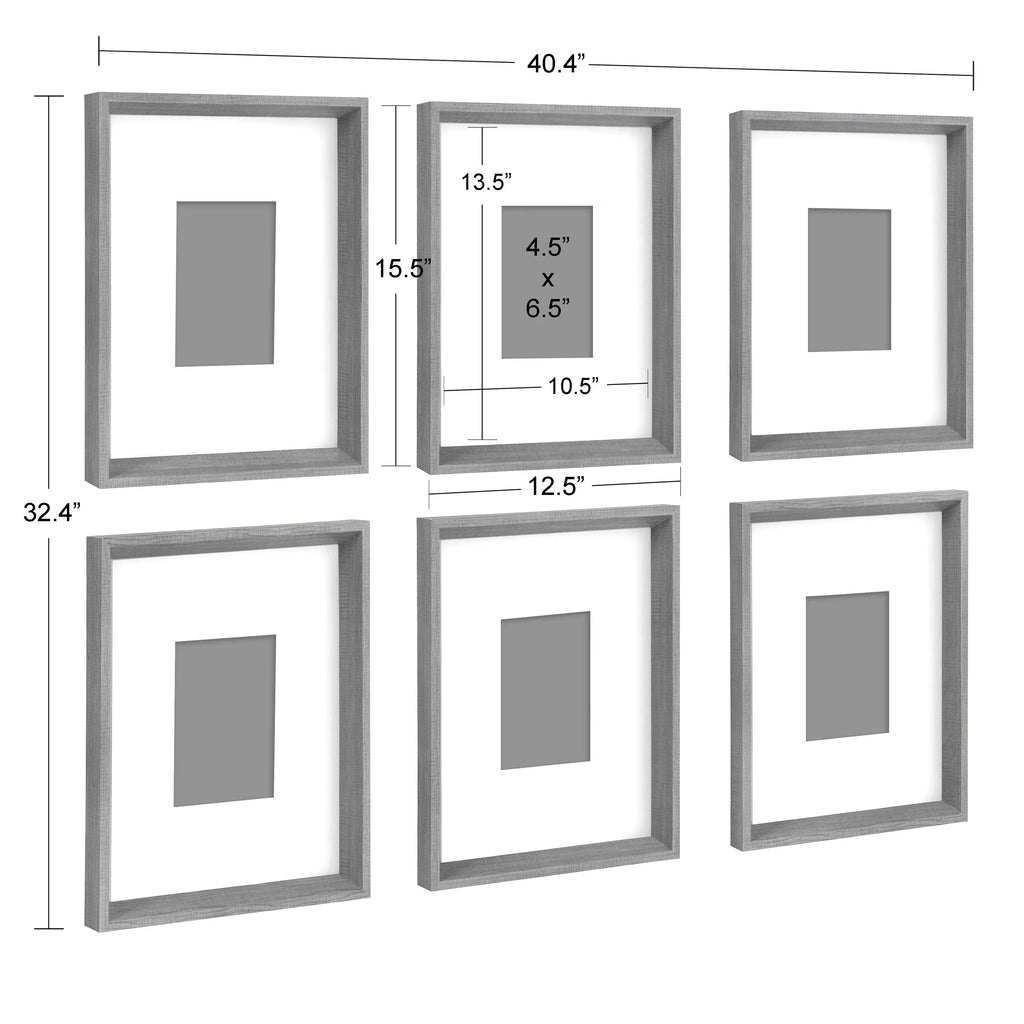 Kate Display Walnut Calder Laurel Framed Abstract Mid-Century of Decor for 6, Wall Art Prints, Modern and Set Brown,