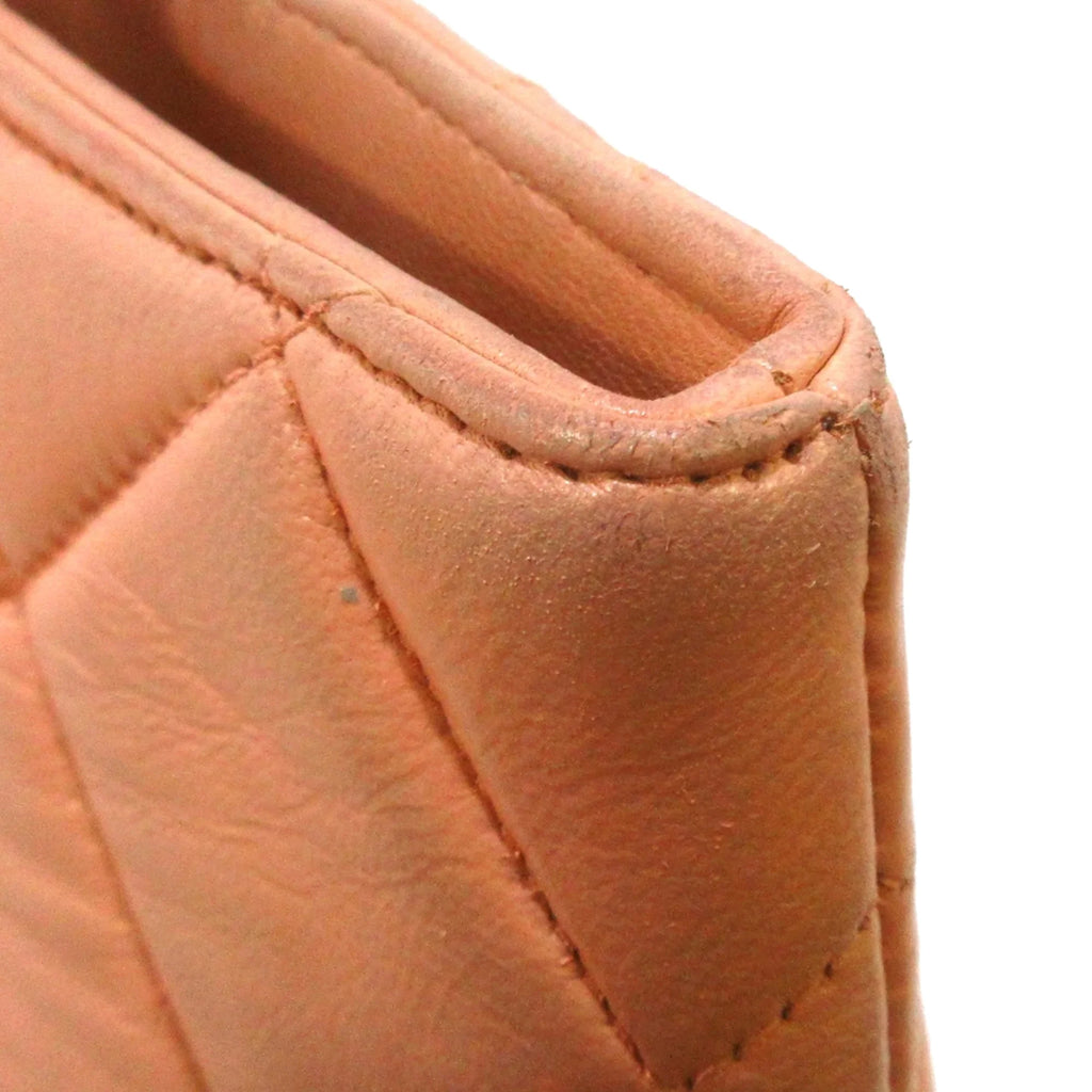 Leather Lambskin Orange Medallion Bag (Good) Pre-Owned Tote Chanel Authenticated Women Tote