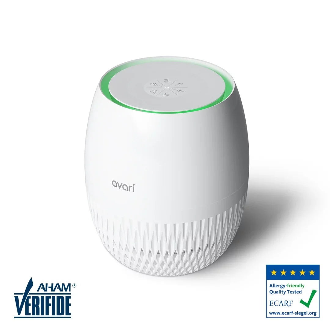 & oxygen Carbon Avari 4-Stage Proprietary AHAM & Monitoring Mode 0.1 Technology, ECARF Deodorizer, LED Eg-HEPA Embossed Sanitizer. Smart oxygen to Quality Microns. certified. Pre-Filter, Auto HEPA Purifier