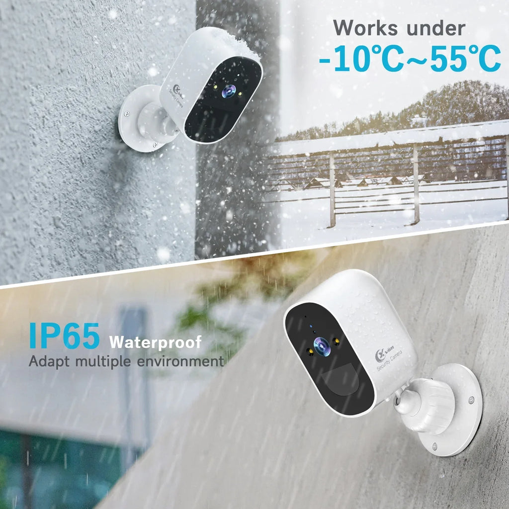 Camera Motion 2.4GHz Card Audio, with Cloud/SD Vision, WiFi, Security PIR Powered Outdoor, Storage, Battery Waterproof, Detection 2-Way Home Camera Night 2.5K Security 4MP XVIM Wireless Spotlight