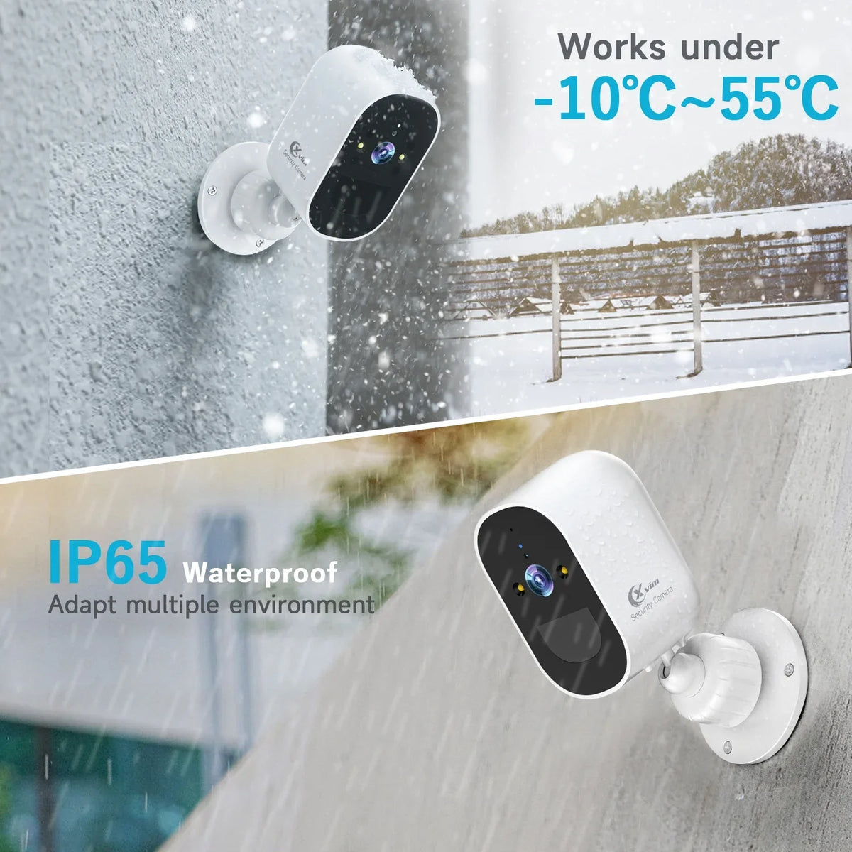 Camera Motion 2.4GHz Card Audio, with Cloud/SD Vision, WiFi, Security PIR Powered Outdoor, Storage, Battery Waterproof, Detection 2-Way Home Camera Night 2.5K Security 4MP XVIM Wireless Spotlight