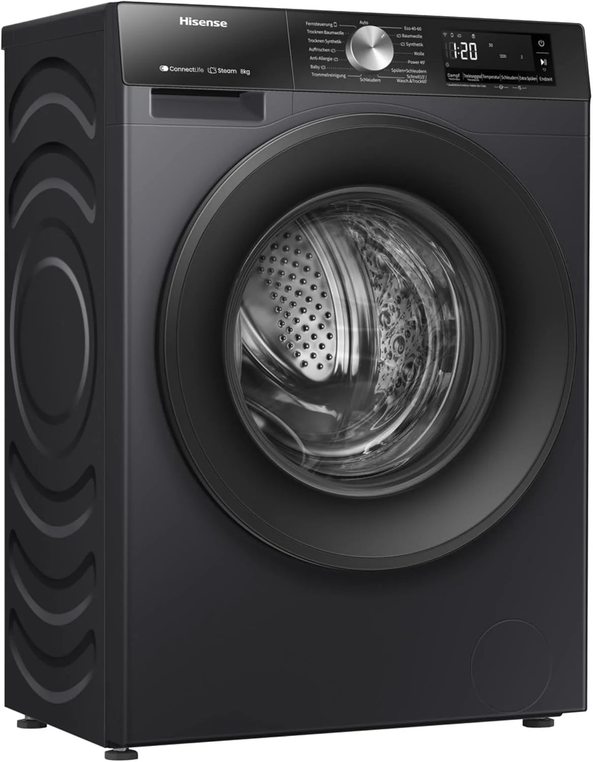 Hinsense Wd3S8043Bb3 Pralko-Suszarka Connectlife /16 Programów/8 Kg, 54 Litry/1400 Obr./Min/Funkcja Pary/Jetwash/Program Antyalergiczny/Program Automa