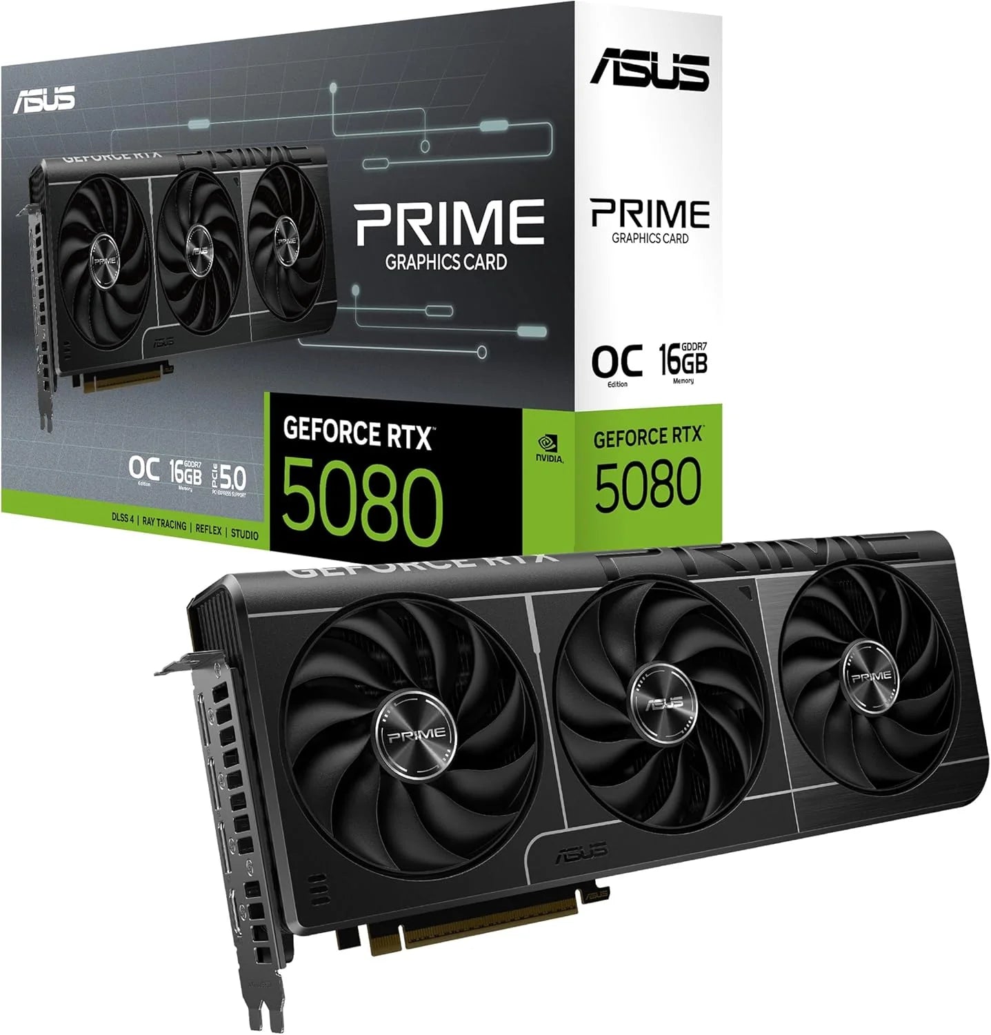 Asus Prime Geforce Rtx 5080 Oc Edition 16 Gb Gddr7 Karta Graficzna Dla Graczy (Nvidia Geforce Rtx5080, Sff-Ready, Przełącznik Dual-Bios, Pcie 5.0, 1 X