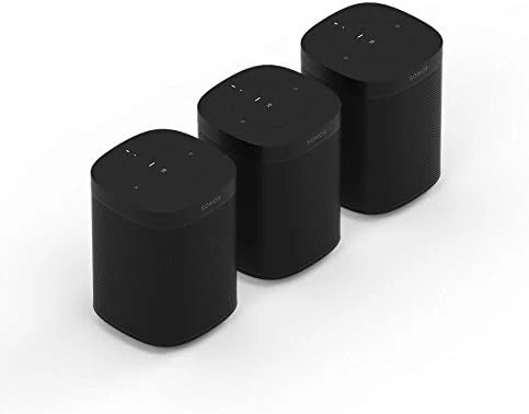 Sonos One Smart Zestaw Głośników - Głośniki Multiroom Wifi, Alexa, Airplay, Streaming 4-Raum Set Czarny(Czarny/3-Raum Set)