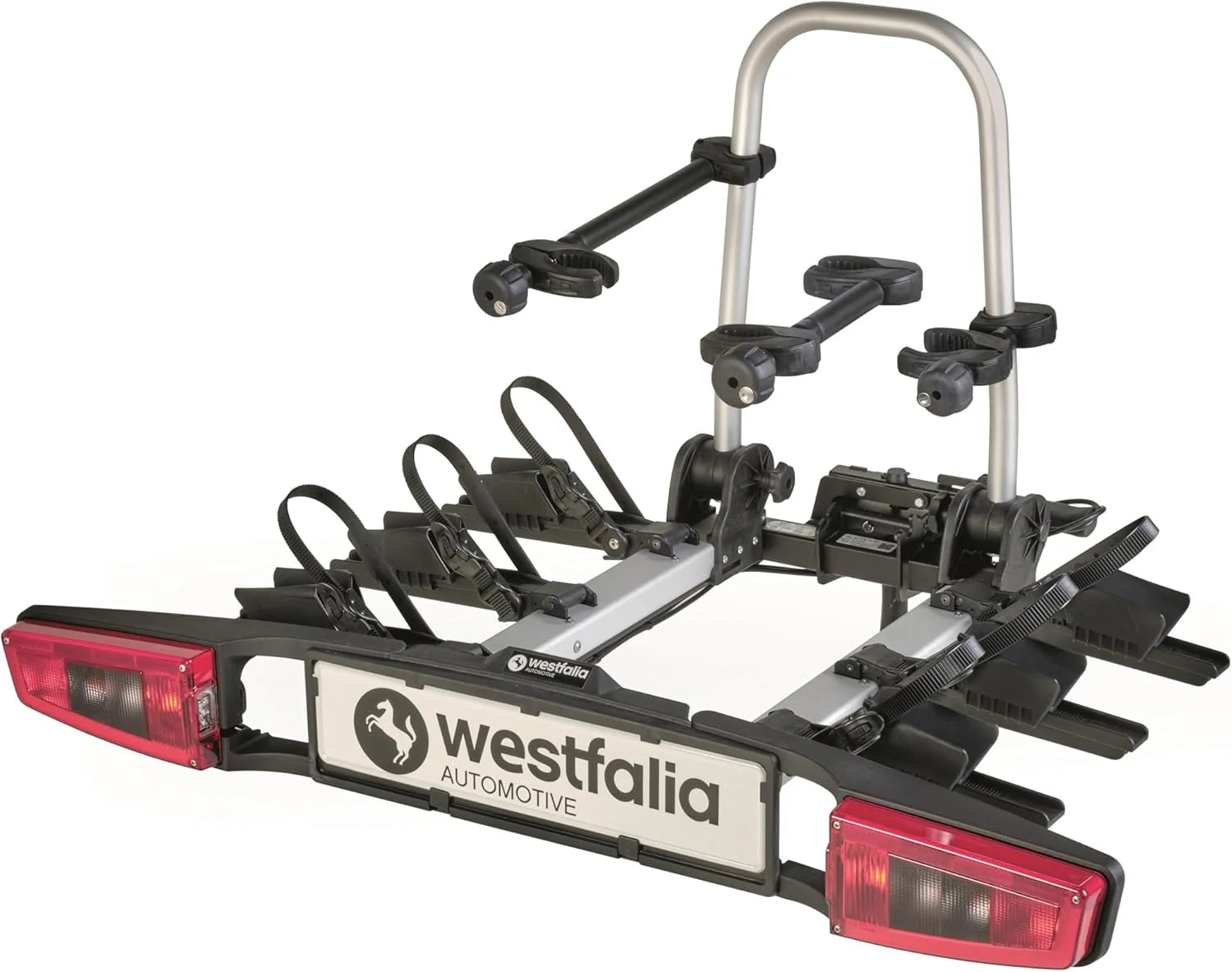 Westfalia-Automotive Bikelander Bagażnik Rowerowy Na Hak W Zestawie Torba 3 Rowery Kompatybilny Z Rowerami Elektrycznymi Składany Hybrydowe Światła Le