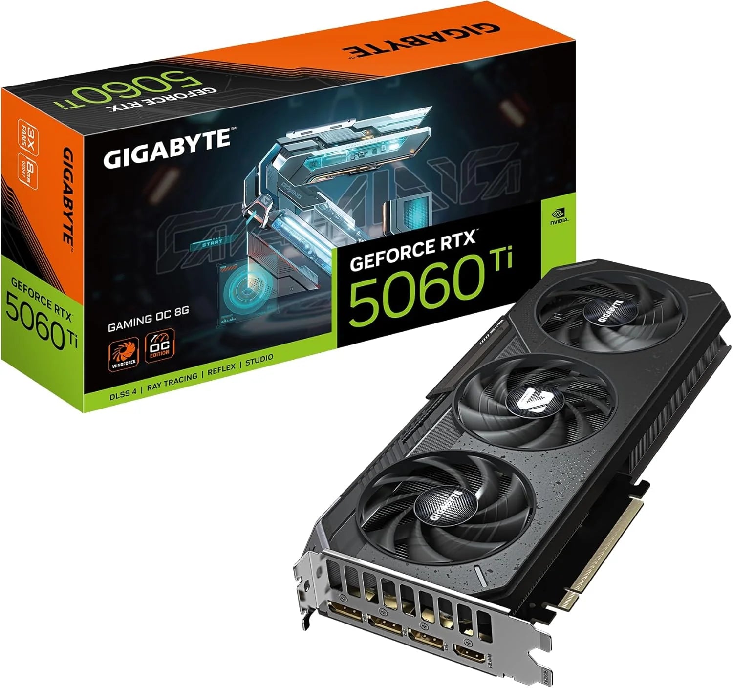 Gigabyte Karta Graficzna Geforce Rtx 5060 Ti Gaming Oc 8G - 8 Gb Gddr7, 128Bit, Pci-E 5.0, 2647Mhz Core Clock, 3 X Displayport, 1 X Hdmi, Gv-N506Tgami