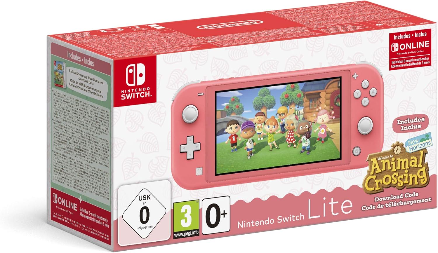 Nintendo Switch Lite Turkusowy Animal Crossing: New Horizons Nso 3 Miesiące(Koralowy)